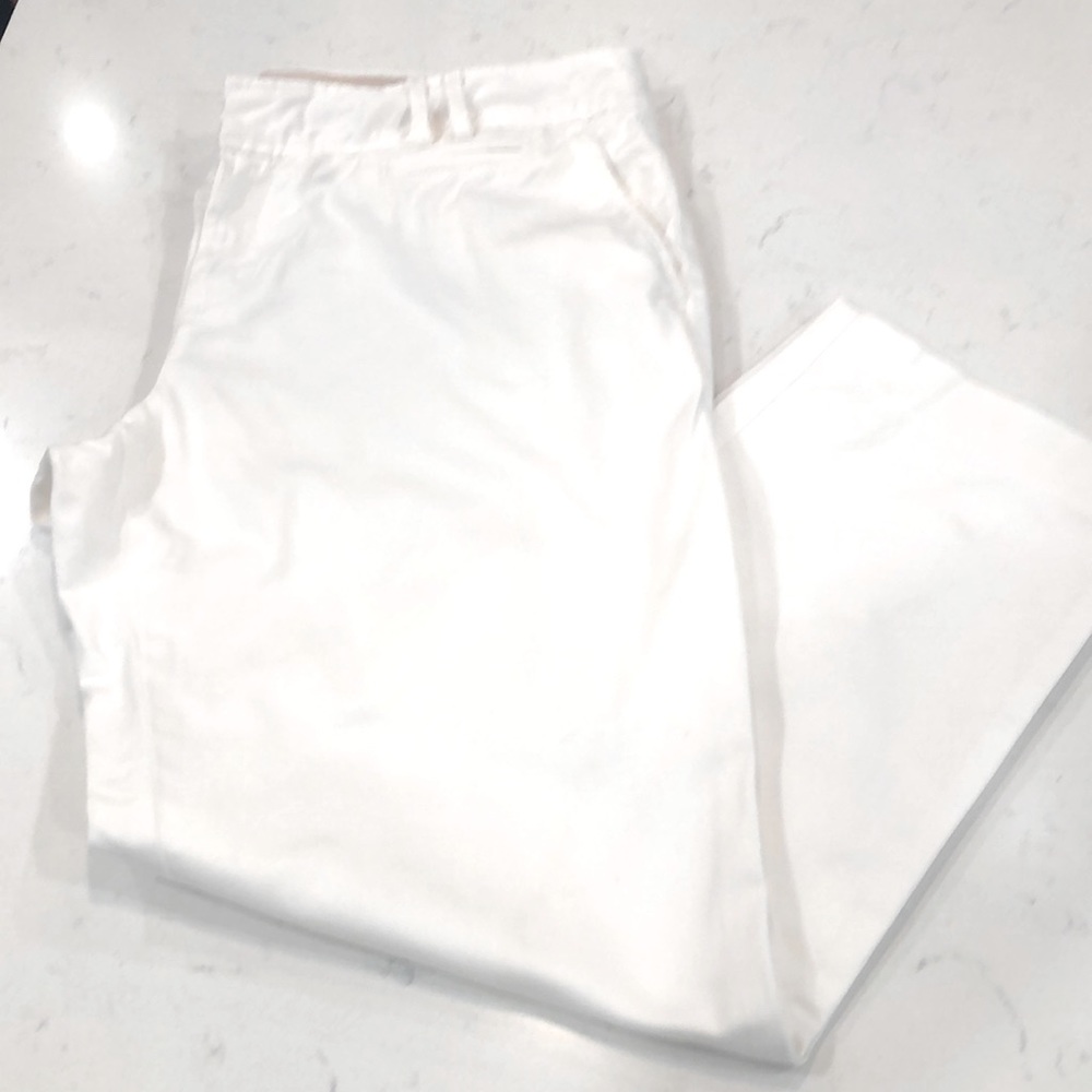 Banana Republic White Stretch Women’s Pants w/Pockets Cotton Spandex SZ 10